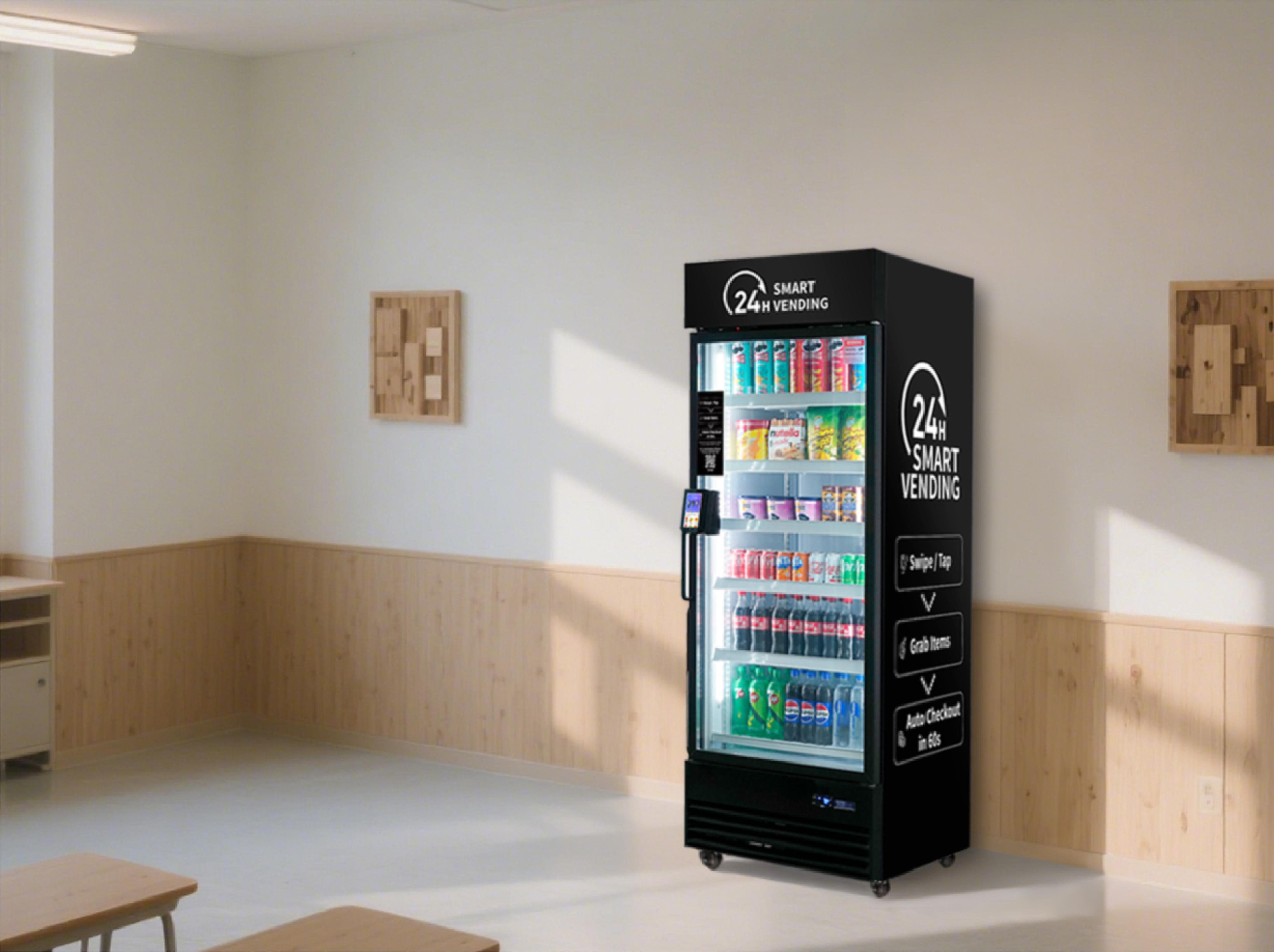 Smart cooler in cafeteria