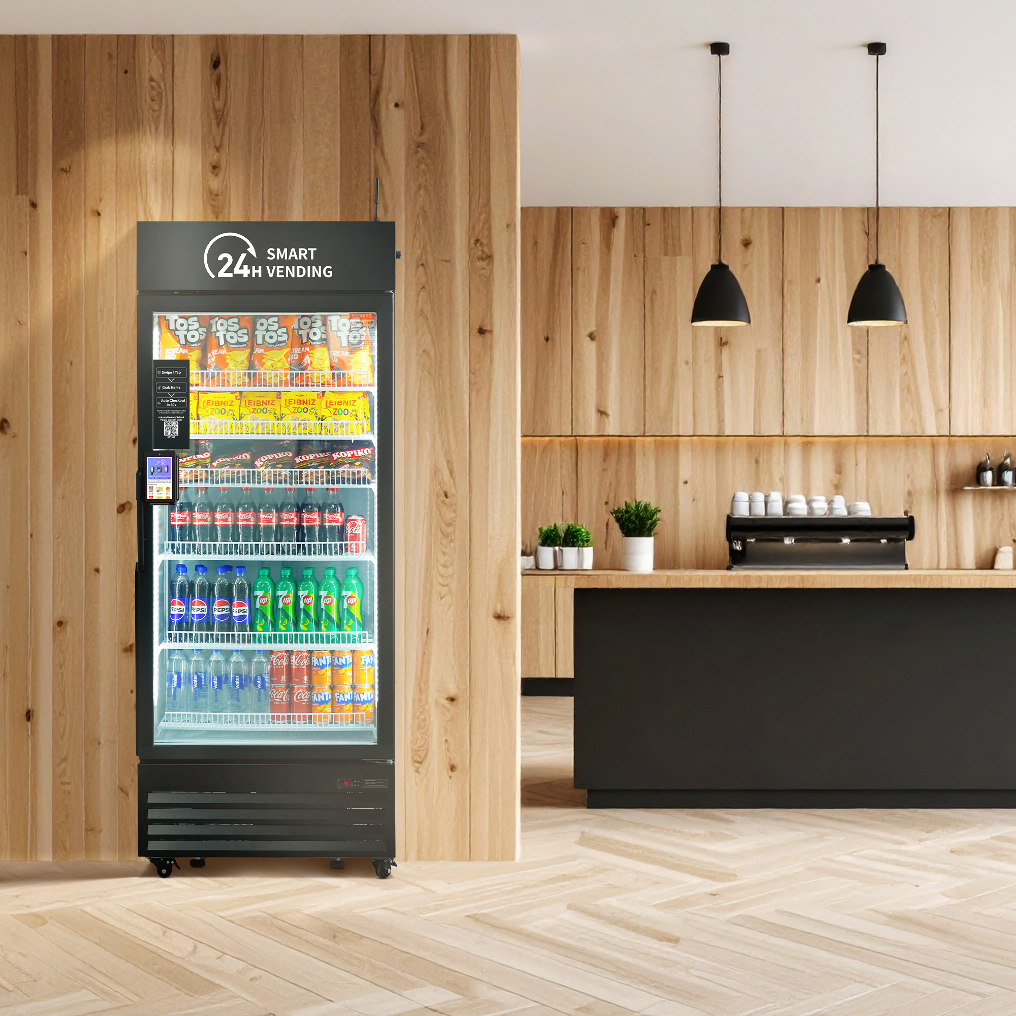 Smart cooler in coffee shop