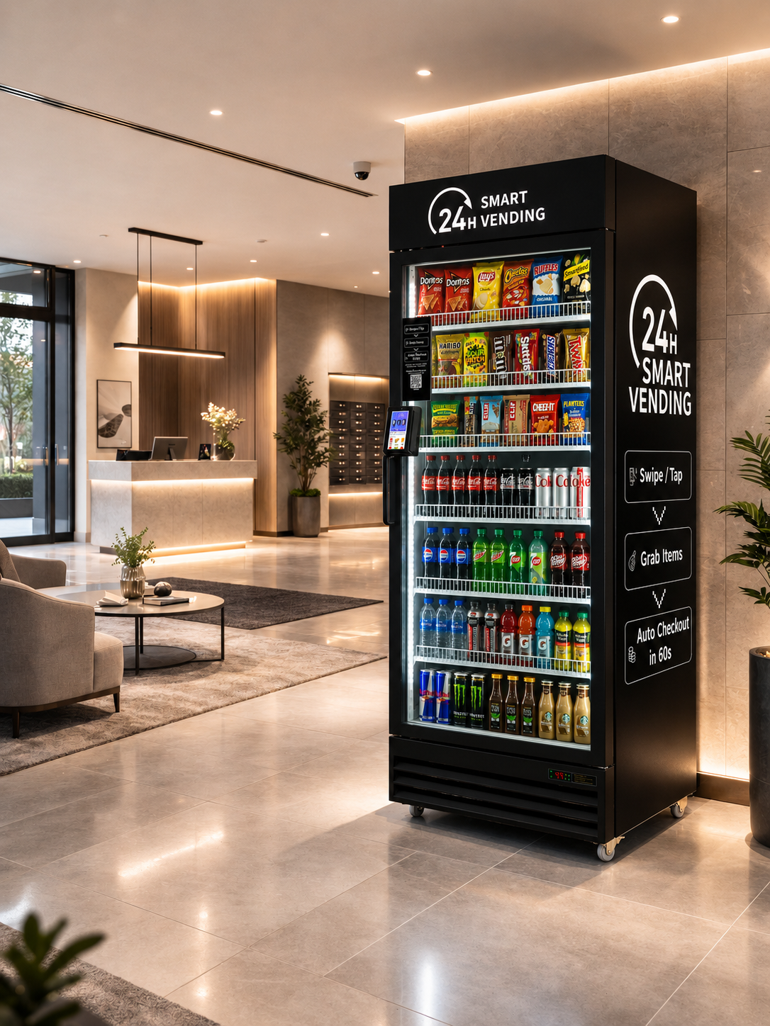 Smart cooler in high-end lobby