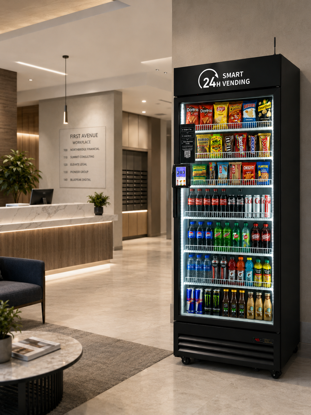 Smart cooler in office building